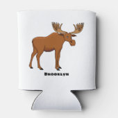 Funny moose cartoon illustratie blikjeskoeler (Achterkant)