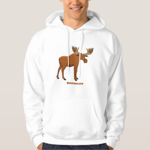 Funny moose cartoon illustratie hoodie