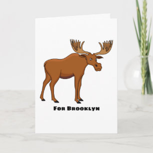 Funny moose cartoon illustratie kaart