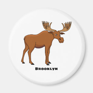 Funny moose cartoon illustratie magneet