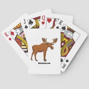 Funny moose cartoon illustratie pokerkaarten