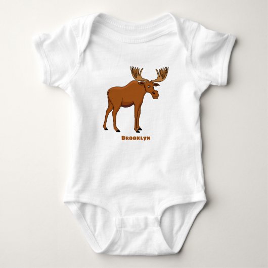 Funny moose cartoon illustratie romper (Voorkant)