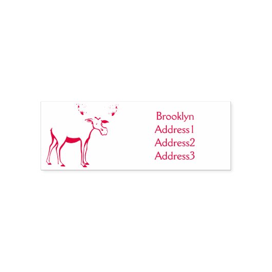 Funny moose cartoon illustratie  zelfinktende stempel (Design)