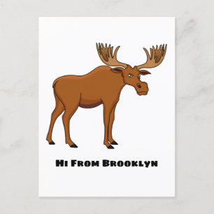 Funny moose cartoon illustration briefkaart