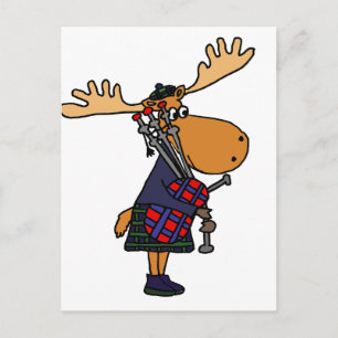 Funny Moose die Bagpipes speelt Briefkaart