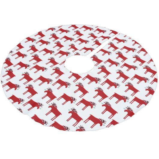 Funny Moose en Mistletoe Holiday Kerstboom Rok (Gekanteld)