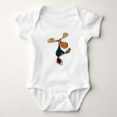 Funny Moose Holding Lacrosse Stick Romper (Voorkant)