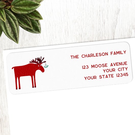 Funny Moose Holiday Retouradres Etiket
