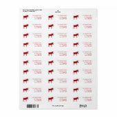 Funny Moose Holiday Retouradres Etiket (Full Sheet)