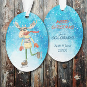 Funny Moose Ice Skater Colorado