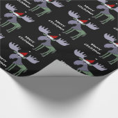 Funny Moose in Santa Hat Cadeaupapier (Hoek)