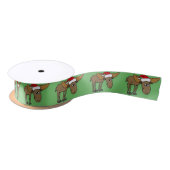 Funny Moose in Santa Hat-kerstlintje Lint (Spoel)