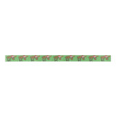 Funny Moose in Santa Hat-kerstlintje Lint (Voorkant)
