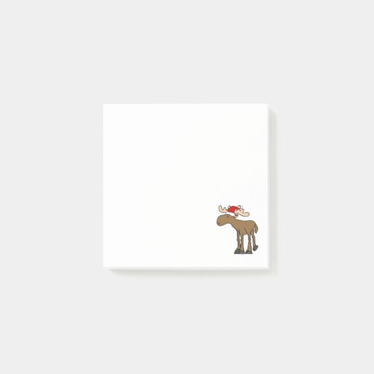 Funny Moose met Santa Hat-kerstCartoon Post-it® Notes (Voorkant)