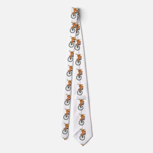 Funny Moose op monocycle | achtergrondkleur kiezen Stropdas (Achterkant)