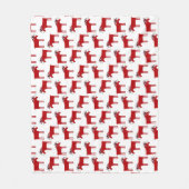 Funny Moose Red en White Holiday Fleece Deken (Voorkant)