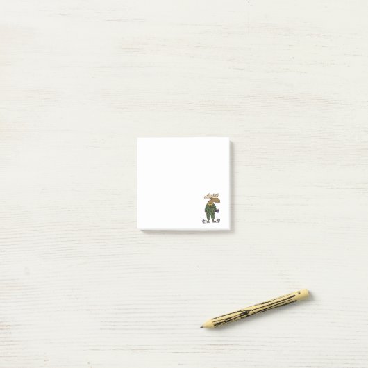 Funny Moose Wearing Polka Dot Pajamas Post-it® Notes (Op bureau)