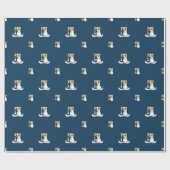 Funny Moose Wedding Cartoon Cadeaupapier (Vlak)