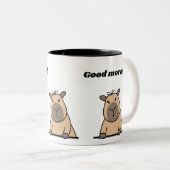Funny Morning Capybara Mug | Café doré mignon (Devant droit)
