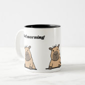 Funny Morning Capybara Mug | Café doré mignon (Devant gauche)