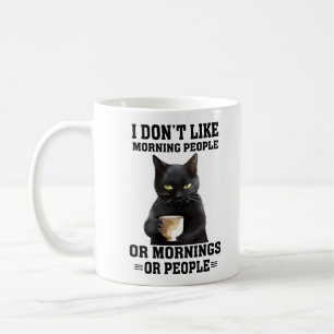 Funny Morning Cat Gezegde Koffiemok