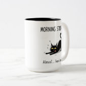Funny Morning Stretch Almost Functional Cat Mug (Devant droit)