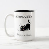 Funny Morning Stretch Almost Functional Cat Mug (Gauche)