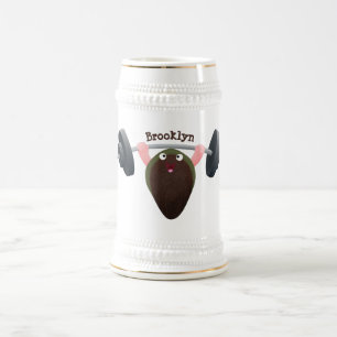 Funny mossel die cartoon illustreren bierpul