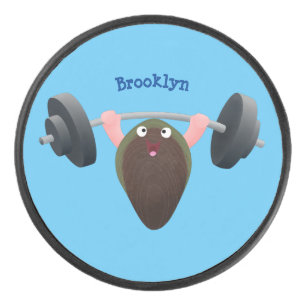 Funny mossel die cartoon illustreren hockey puck