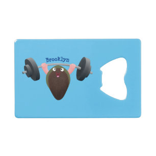 Funny mossel die cartoon illustreren kredietkaart flessenopener