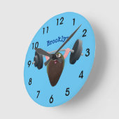 Funny mossel die cartoon illustreren ronde klok (Hoek)