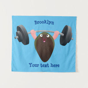 Funny mossel die cartoon illustreren wandkleed