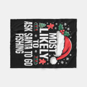 Funny Most Likely To Christmas Family Pajama Match Fleece Deken (Voorkant (Horizontaal))