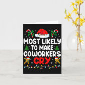 Funny Most Likely To Make Coworker Cry Matching Of Kaart (Gele Bloem)