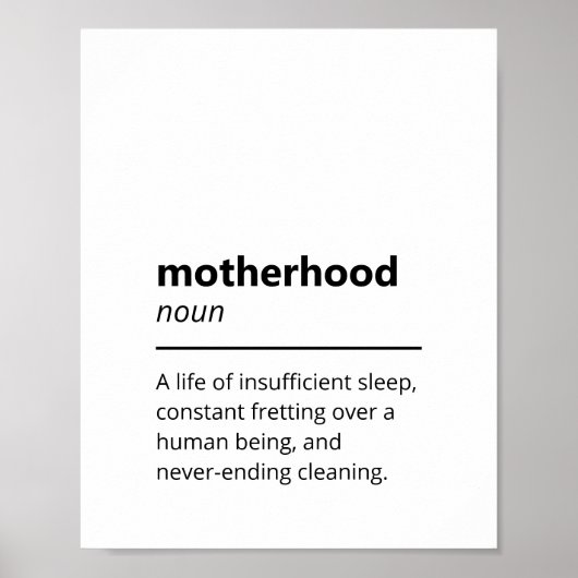Funny Motherhood Dictionary Definition Poster (Voorkant)