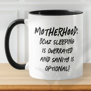 Funny Motherhood Quote Modern Simple Grunge Mok