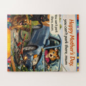 Funny Mother's Day jigsaw puzzle cat dog car crash (Horizontal)