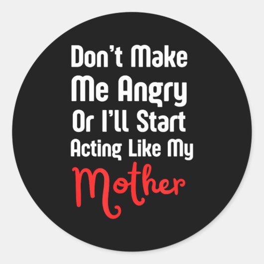 Funny Mother's Day  Ronde Sticker (Voorkant)