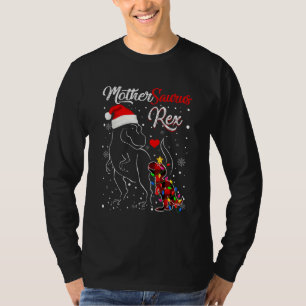 Funny Mothersaurus Rex Dinosaur Red Pset Christma T-shirt
