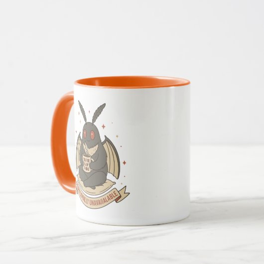Funny Mothman Mug – Emotional Support Cryptid Coff Mok (Voorkant links)