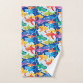 Funny Motif de fête d'anniversaire de requin arc-e (Serviette à main)