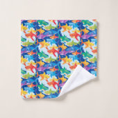 Funny Motif de fête d'anniversaire de requin arc-e (Gant de toilette)