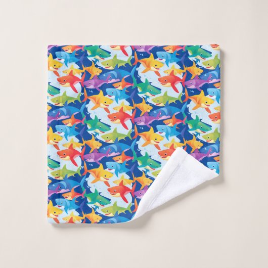 Funny Motif de fête d'anniversaire de requin arc-e (Gant de toilette)