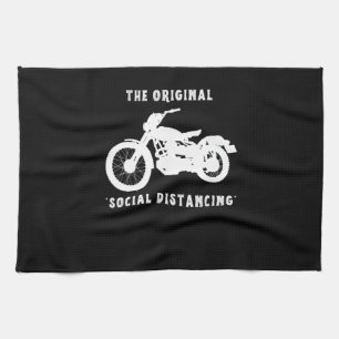 Funny Motorcycle Original Social Distance Theedoek