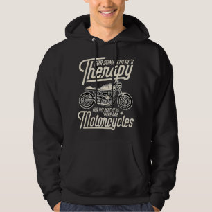 Funny Motorcycle Rider Therapy -  Biker Gif Hoodie
