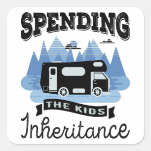 Funny Motorhome RV Retirement Gift Dad Vierkante Sticker