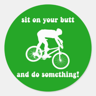 Funny mountainbiking ronde sticker