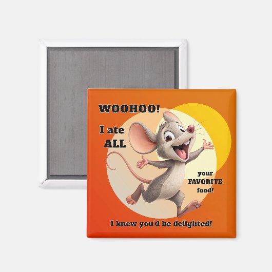 Funny Mouse Diet Magnet (Recto/Verso)