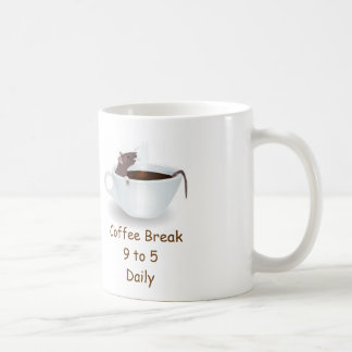Funny Mouse Mok: Koffie Break 9 tot 5 dagelijks Koffiemok