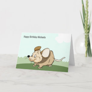 Funny Mouse Personalized Kind Birthday Kaart